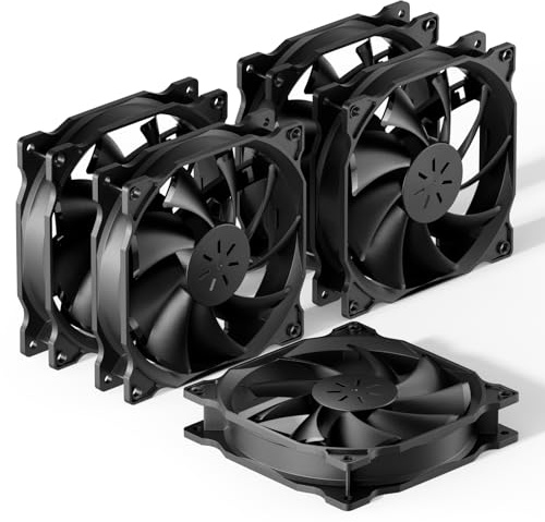 upHere 120mm Long Life Computer Case Fan Cooling Case Fan for Computer Cases Cooling,5-Pack,12BK3-5