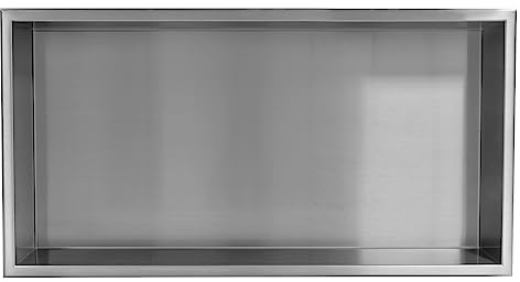 Thermopanel 304 Stainless Steel Recess Shower Niche - Stainless Steel (610 x 305 x 103mm) - Waterproof Modern Space Saving Shower Storage