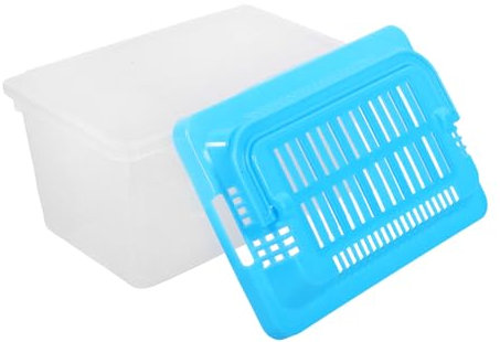 Angoily Portable Handheld Plastic Fish Tank with Multi-color Lid, Aquarium for Reptile Terrarium, Hamsters and Small Animals - 13x9x9cm