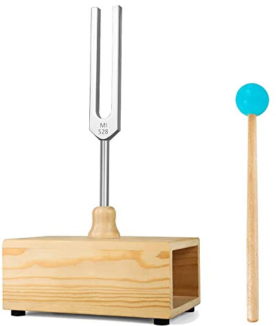 Iunipusy 528HZ Stimmgabel, Stimmgabel-Resonanzbox, Chakra-Stimmgabeln für Klangtherapie, Yoga, und Entspannung