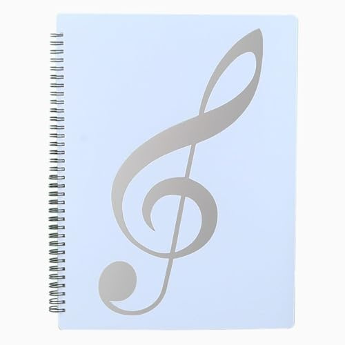 MUROAD A4 Sheet Music Folder, Allow Annotations, Eliminate Glare, 60 Pages Spiral Sheet Music Binder Holder Storage Organizer, Blue