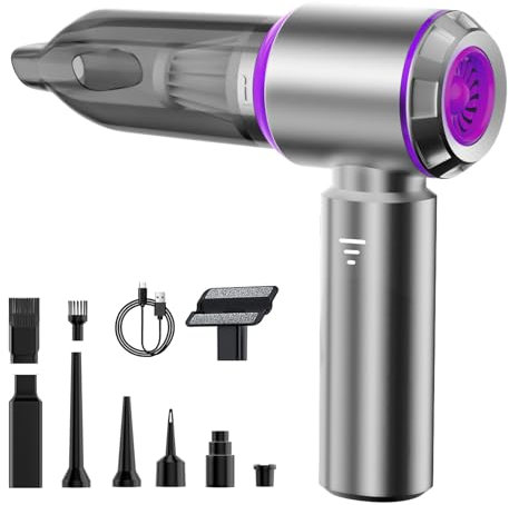 ZEYXINH Handstaubsauger Kabellos 2 in 1 Auto Staubsauger Stark: 16KPA Handstaubsauger Akku Kabellos- Mini Autostaubsauger mit Bürstenloser Motor und Typ-C-Laden für Auto, Haus, Office Reinigung