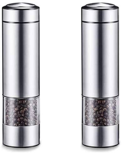 Rheross 2X Macina Elettrico, Macina Automatico, Macina Sale Un Batteria nel Acciaio Inossidabile Ricaricabile