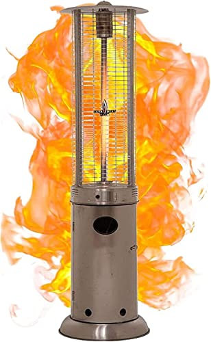 Radiateurs De Terrasse Chauffage À Flamme De Tour De Chauffage De Terrasse 13KW, Chauffage À Gaz Extérieur Résistant Aux Intempéries, Tube En Verre De Quartz, For Le Chauffage Des Espaces Commerciaux/