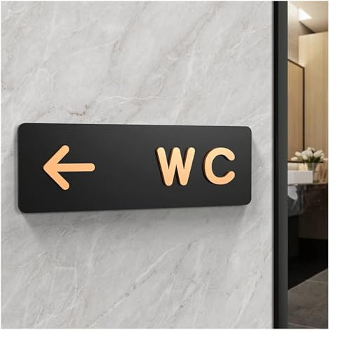 Segnali Per Toilette Segnaletica for servizi igienici Cartelli for bagni for uomini e donne WC Guida ai servizi igienici pubblici Hotel A sinistra e a destra Segnale di richiesta for il bagno(4,30x10c