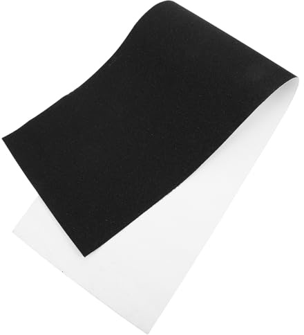 Kichvoe Nastro Adesivo Antiscivolo per Skateboard, Carta Vetrata Resistente All’usura, Foglio da Skateboard Tagliabile per Accessori e Sicurezza su Strada e Parco, 1 Pezzo Nero