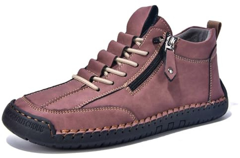 Genérico Zapatos Casuales Hombre con Cremallera Lateral y Cordones diseño versátil para Uso Diario Cuero Brinda Comodidad Durante Todo el año Ideales Combinar con Jeans o Pantalones Informales