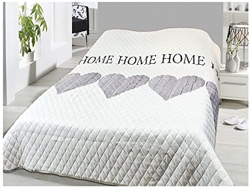 heimtexland ® Bettüberwurf Tagesdecke Steppdecke 220x240 Landhaus Deko Bettdecke Schlafzimmer Plaid Gesteppt Typ456 Landhaus Home Herzen