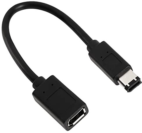 OTOTEC IEEE 1394 6Pin Female to 1394 6Pin Male Firewire 400 to 800 Cable Data Transfer Adapter Converter Cable Compatible with MacBook Pro Mac Mini Black 22cm