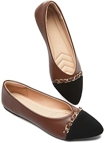 Women's Black Flats Shoes,Pointed-Toe Dress Shoes,Ballet Flats Comfortable