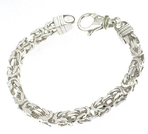 Original italienisches Byzantiner Königsarmband 925 Silber 6 mm breit 21 cm Silberarmband Armband Damen Herren Schmuck ab Fabrik tendenze Italy