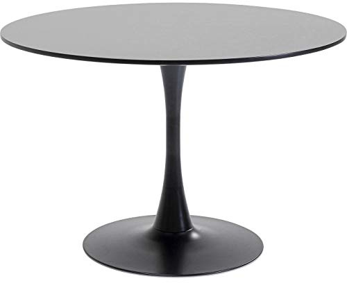 Kare Design Tisch Schickeria, Schwarz, 4-6 Personen, Durchmesser 110cm, Holztisch, Rund, Pflegeleicht, Robust, Esszimmertisch, 74x110x110 cm