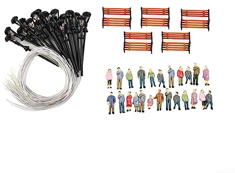 Modelo de personas en miniatura, modelo de tren pintado de plástico Ho Oo, escenas de construcción para hacer modelos, decoración de escenas, paisaje al aire libre