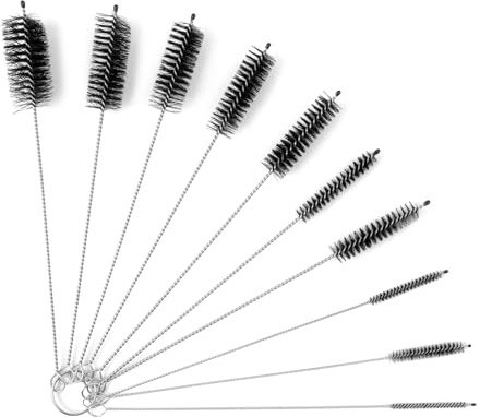 AiQInu 10 Pièces Goupillon Biberon,Brosses de Nettoyage Tube pour Bouteille en Verre Bébé Biberon Paille e Bouilloire Clavier, Tuyau Brosses de Nettoyage