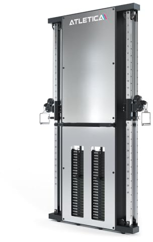 ATLETICA Monolit | Wandzugstation | Duale Kabelzugstation | Nur 21cm Gerätetiefe | Passt in jeden Raum 2x60kg Gewichtsblöcke