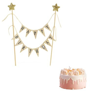 Happy Birthday Cake Topper,Happy Birthday Tortendeko Geburtstag,Cake Topper Geburtstag,Kuchen Deko Geburtstagsdeko Wimpelkette,Mädchen Torten Dekoration,Junge Girlande Kuchendeko,Geburtstagskuchen