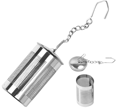 Tea Filter Mesh - Slitstark teinfuserare, liten teinfuserare | Återanvändbart tefilter Finnät, Återanvändbar kryddsil Tebruntare med kedjekrok för fruktte, kryddor, tapots, blomte
