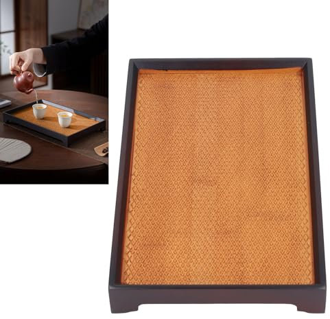 Bandeja de té Rectangular, Bandeja de Servicio de café Retro de Limpieza Fácil Multifuncional para el Hogar con Amplio Espacio para Juegos de té, Elegante para Pasteles,