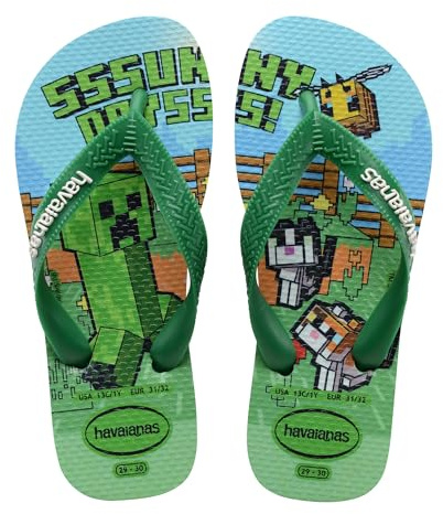 Havaianas Kids Minecraft FlipFlop Niños Green 35 EU