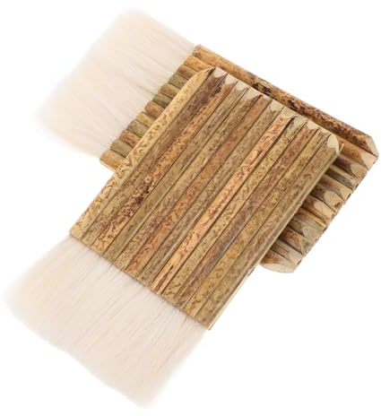LALAFINA Set de 2 Pinceles de Cerámica con Mango de Madera y Cerdas Suaves para Pintura Manualidades y Restauración de Pintura, Herramienta Versátil para Óleo y Lavado