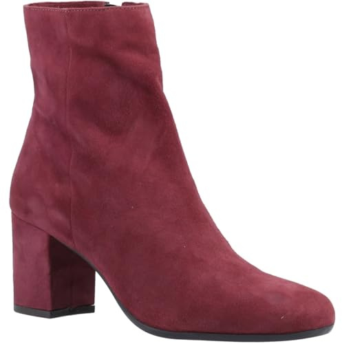 Hush Puppies Octavia Suede - Stivaletti da donna con tacco bordeaux, Rosso scuro, 39 EU