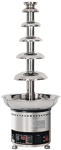 PioMue Máquina para Fuente de Chocolate, máquina para Chocolate Caliente, 4/5/6/7 Niveles, Temperatura Ajustable, Acero Inoxidable 304, fácil de Montar para Fiestas y Bodas. 4layers