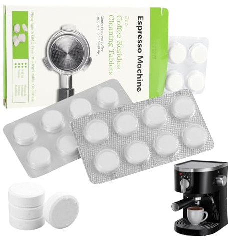 16-pack x 1,5 g rengöringstabletter för Sage & Breville helautomatiska espresso- och kaffemaskiner – grundlig rengöring för innerdelar, skärmbärare; kompatibel med avkalkningsmedel, kraftfull och