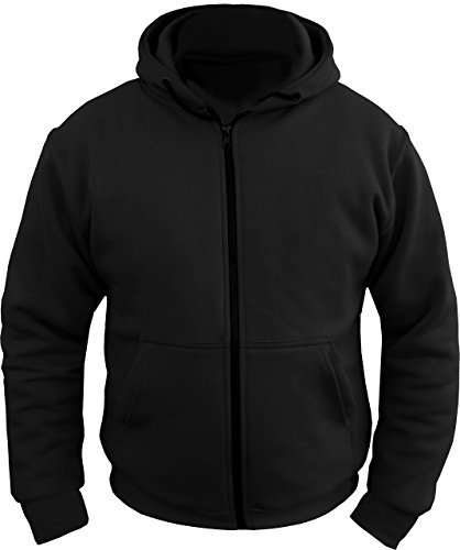 Damen Motorradjacke mit Kapuze - Komplett gefüttert - DuPont Kevlar Aramidfasern - CE-Protektoren - Schwarz - 40