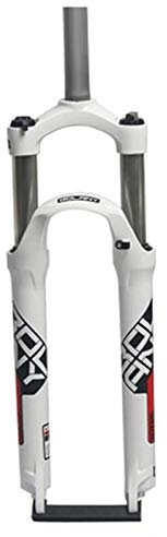 MZP MTB Fahrrad Federgabel 26 27.5 29 Straight 1 1/8 Öl/Frühling Federweg 100mm Scheibenbremse Manuelle Sperre QR 9mm Fahrradgabel (Color : A-White, Size : 27.5in)