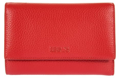 Bric's Marmolada Horizontales Damen-Portemonnaie aus Leder mit RFID-Schutz, Geldscheinfach, 12 Kartenfächer und Münzfach, Größe: 15cm x 10cm x 3,5cm, Rot