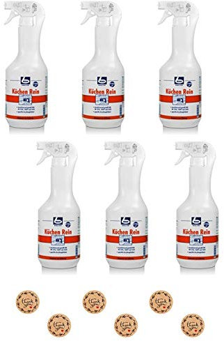 6 x DR. BECHER Küchen Rein | in 1L Flasche Sprühflasche | Fettreiniger Fettlöser | plus Gratis Thank You Aufkleber