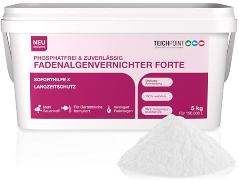 Teichpoint Fadenalgenvernichter Forte 5kg | Gezielte Algenbekämpfung für Koi- und Gartenteiche | phosphatfrei | Reichweite 150.000 Liter