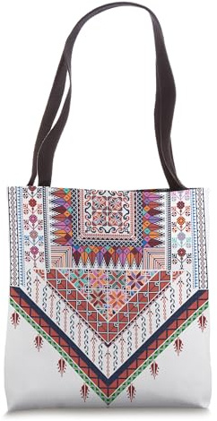 Palestine Trational Women Girls Palestinian Woman Thobe Thob Tote Bag 16 inches
