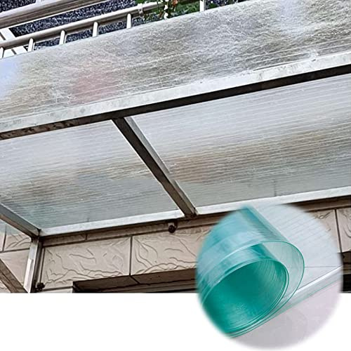 FENGSHOUU Clear Polycarbonate Plastic Roof Sheets,Greenhouse Shed Glazing,Outdoor Canopy Carport Cold Frame Replacement Shed Panel,UV Protection,Easy to Bend & Cut (WxL:24x315in)