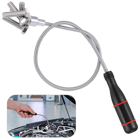 Renforcée 60CM Outil de Ramassage Magnétique Flexible, Outil de Ramassage Magnétique Puissant avec Poignée Antidérapante, Aimant Télescopique, Outil de Ramassage Magnétique, Mécanicien pour Hommes