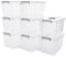 Citylife 8Packs 5L Plastic Storage Boxes with Lids, Clear Stackable Storage Box with Handle, Collection Boxes for Organizing Toys, Snacks, Tools, 23 * 16.3 * 15 CM