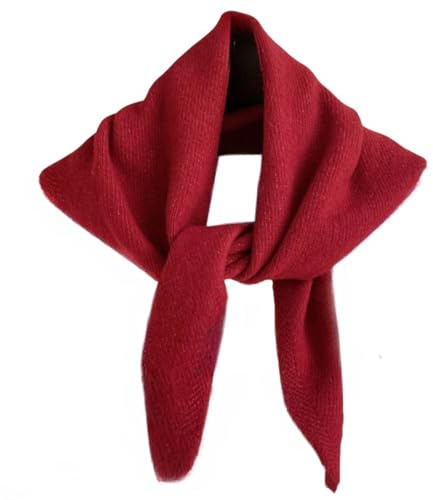 Bufanda triangular de punto para mujer – Y2K mezcla de lana de color puro, chal cálido calentador de cuello, bufanda estética de alta gama acogedora para otoño e invierno, accesorios de cabaña