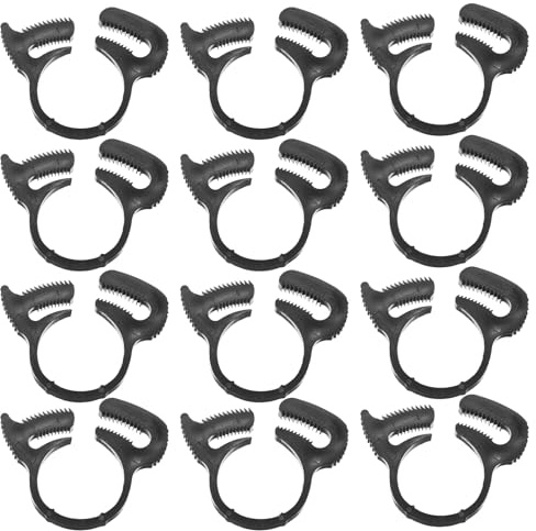 M METERXITY 12-pack dubbla gripande nylonslangklämmor, 3/4 tum 16,9-19 mm dubbelt snäppgrepp justerbara spärrklämmor för anslutning/stängningsslang/rör/slangklämma [svart]