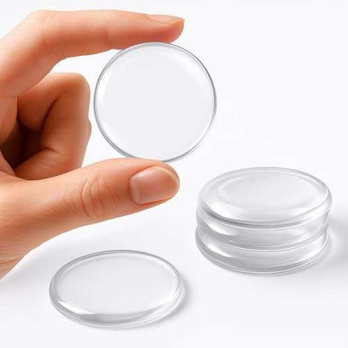 YISCOKO Door stopper-5pcs of Door Handle Protectors-Door stoppers for Walls-Wall Protector-Door stoppers for Walls-Reusable Silicone Transparent Round Wall Protector(1.57inch)