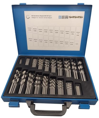 PRO by Lienemann® Spiralbohrer Metall | HSS Bohrer Set | Metallbohrer Set 170-tlg. | Bohrer Set 1-10 mm | HSS-G Spiralbohrer Magazin DIN 338 | Art. Nr. 232170
