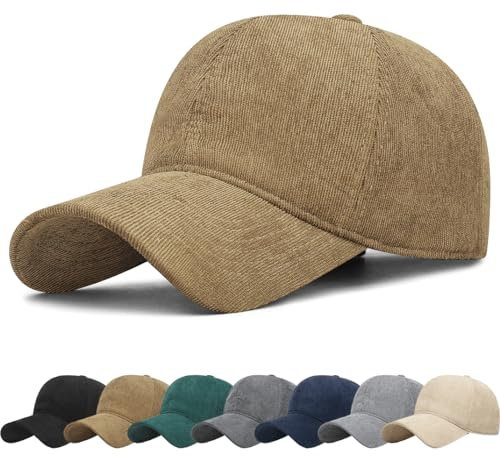 Gorra de béisbol Unisex de Pana Vintage Color sólido Sombrero de Sol de Ajustable con Visera Curva para Deportes al Aire Libre para otoño e Invierno Transpirables Tipo Gorra Trucker Hombre