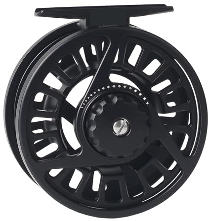 1 st 3-8 wt formgjuten aluminium flugfiskerulle höger eller vänsterhänt flugrulle och spole (1 st svart rulle, 5 000-serien)
