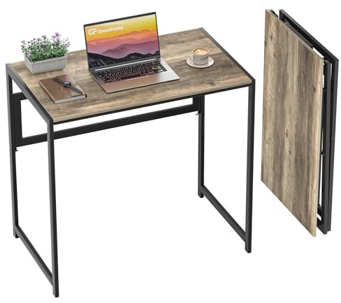 GreenForest Klapptisch Montagefrei 80x48 cm, Kleiner Schreibtisch klappbar für Homeoffice, Büro & Garten, Platzsparend für Kleine Räume, Sandeiche