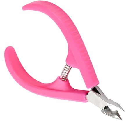 POPETPOP Cortador de Cutículas Rosa 2 Piezas Alicates para Piel Muerta Mango Antideslizante de Plástico y Acero Inoxidable para Manicura en Casa y Salones