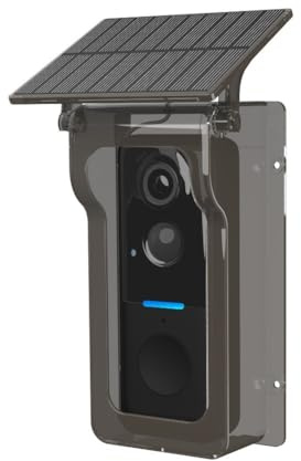 Whychstore Caméra de Sonnette Sans Fil avec Couverture Solaire, Vidéo 1080P, Interphone avec Vision Nocturne et Détection de Mouvement PIR, Sécurité Intelligente pour la Maison IP65 Étanche pour Tuya