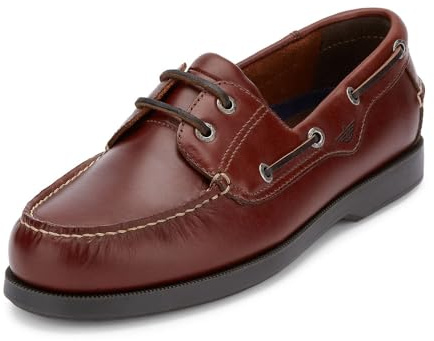DOCKERS Castaway Mens Boat Shoes Classic Leather Casual Shoes for Men, Raisin, 12 Wide