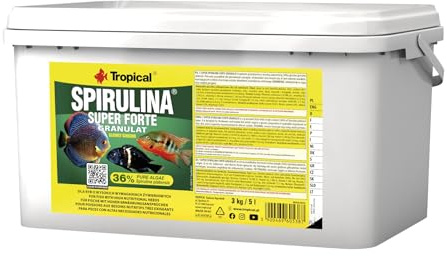 Tropical Super Spirulina Forte granulatfoder med 36% Spirulina (platensia) innehåll, 1 förpackning (1 x 5 l)