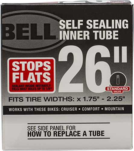 Bell Self-Sealing Bicycle Inner Tube, 26 x 1.75-2.25, Schrader Valve