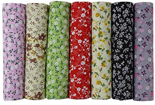 aufodara 7 Piezas Telas Patchwork 50 x 50cm Cuadrado Tela de Algodón Impresa Tela Algodon para Coser Manualidades Bricolaje Retales Costura (color -P02h)