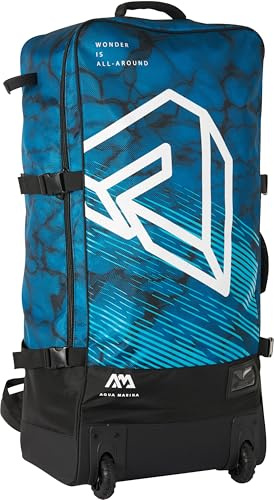Aqua Marina , Rucksack mit Reißverschluss für iSUP & Kajak Blueberry 90L Schwarz/Blau, Tragetasche mit Rollen & Zubehörfächer